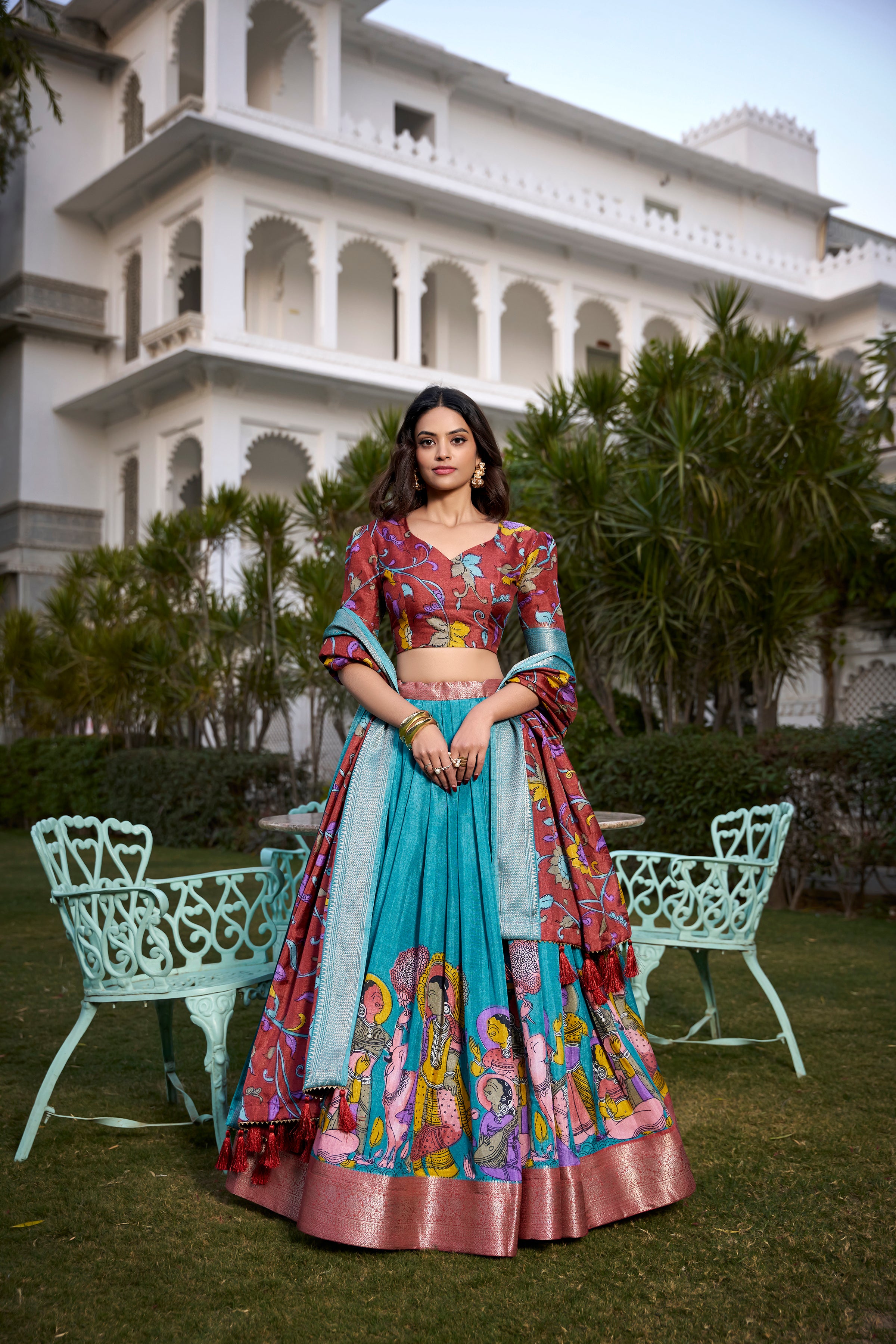 β¨ Festive Special Tussar Silk Lehenga β¨  Perfectly Blended for a Charming Look π